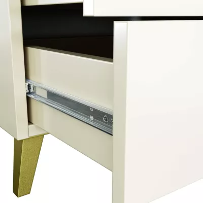 Designová komoda MAVRIEL se šuplíky - kašmírová / zlatá