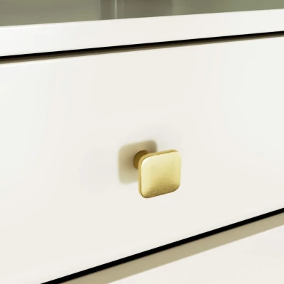 Designová komoda MAVRIEL se šuplíky - kašmírová / zlatá