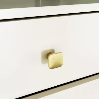 Designová komoda MAVRIEL se šuplíky - kašmírová / zlatá