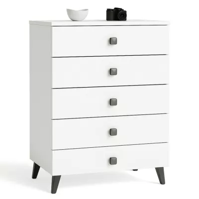 Designová komoda MAVRIEL se šuplíky - bílá / černá