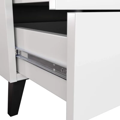 Designová komoda MAVRIEL se šuplíky - bílá / černá