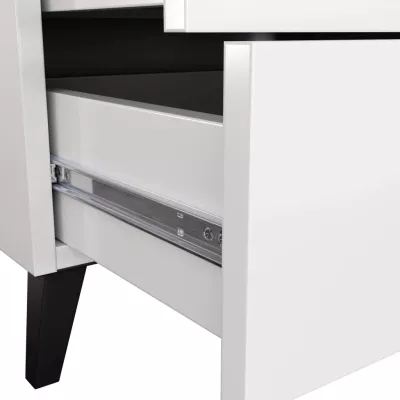 Designová komoda MAVRIEL se šuplíky - bílá / černá
