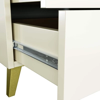 Designová komoda MAVRIEL - kašmírová / zlatá