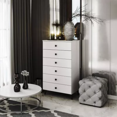 Designová komoda MAVRIEL - bílá / černá