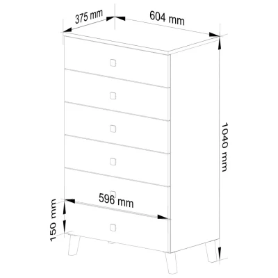 Designová komoda MAVRIEL - bílá / černá