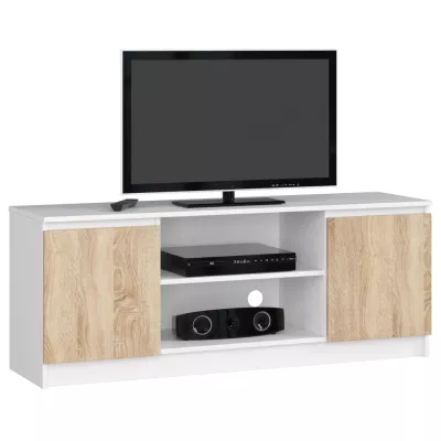 TV stolek s dvířky YMARIN - dub sonoma / bílý