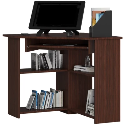 Rohový PC stůl DRIONAS - wenge