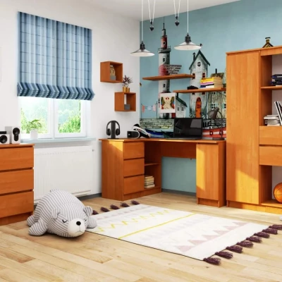 Rohový psací stůl SILAN - olše, levé provedení