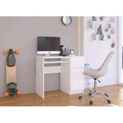 PC stůl KALRION - bílý, pravé provedení