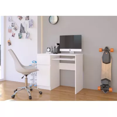 PC stůl KALRION - bílý, levé provedení