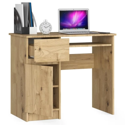 PC stůl KALRION - dub artisan, levé provedení