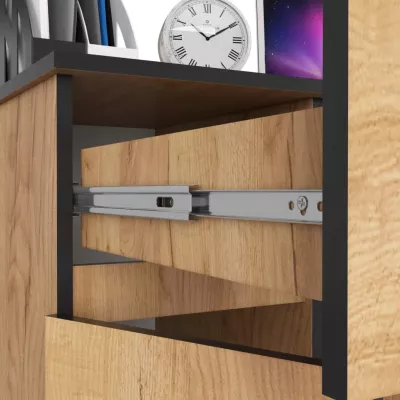 PC stůl KALRION - dub craft, levé provedení