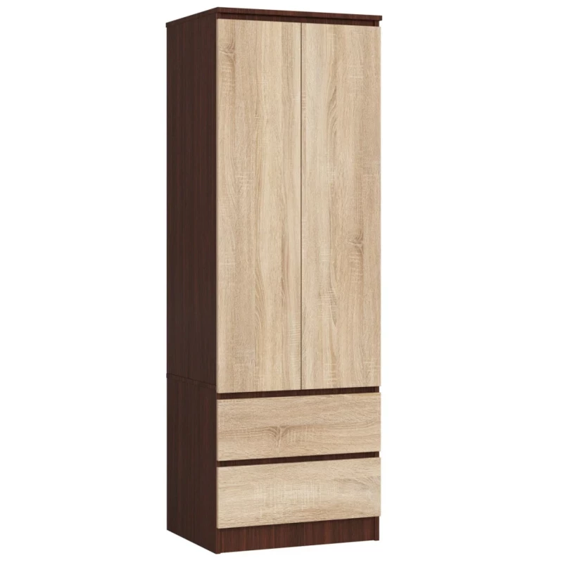 Šatní skříň se šuplíky 60 cm WREN - wenge / dub sonoma