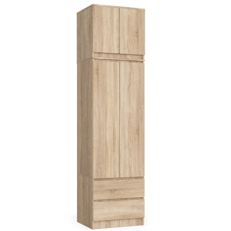 Šatní skříň s nástavcem 60 cm WREN - dub sonoma