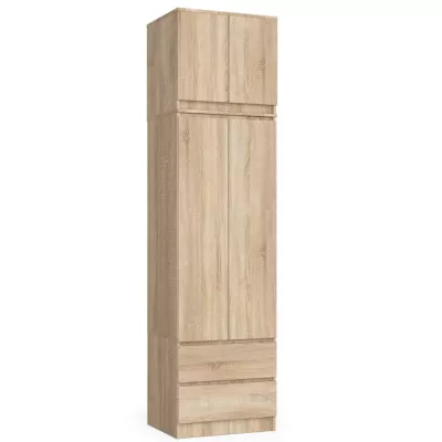 Šatní skříň s nástavcem 60 cm WREN - dub sonoma