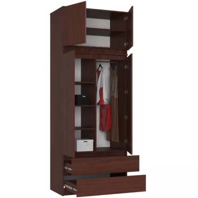 Šatní skříň s nástavcem 90 cm LOTA - wenge