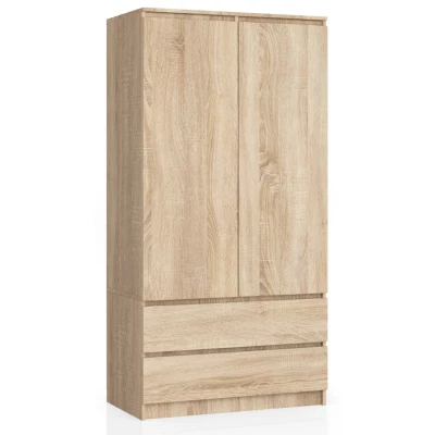 Šatní skříň se šuplíky 90 cm LOTA - dub sonoma