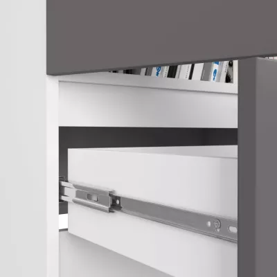 Dvoudveřová skříň se šuplíkem 60 cm VALESTRA - bílá / tmavě šedá