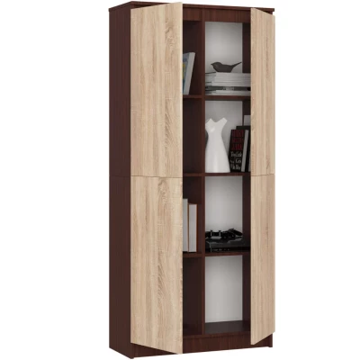Policová skříň 80 cm VALESTRA - wenge / dub sonoma