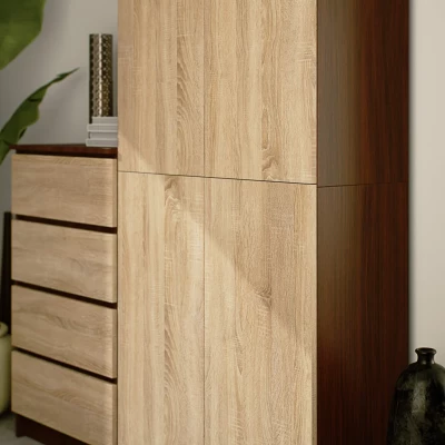 Policová skříň 80 cm VALESTRA - wenge / dub sonoma