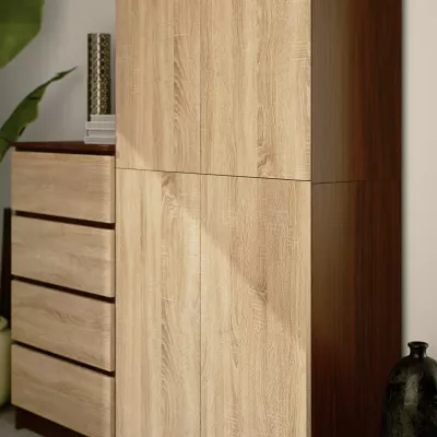 Policová skříň 80 cm VALESTRA - wenge / dub sonoma
