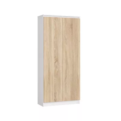 Policová skříň 80 cm VALESTRA - bílá / dub sonoma