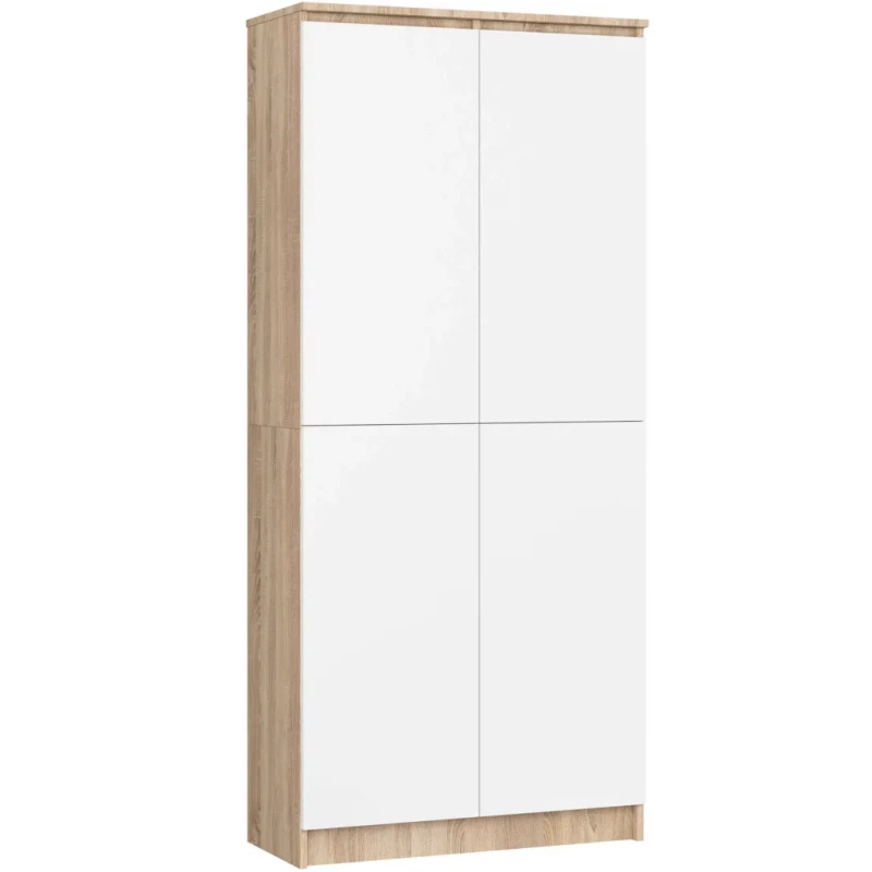 Policová skříň 80 cm VALESTRA - dub sonoma / bílá
