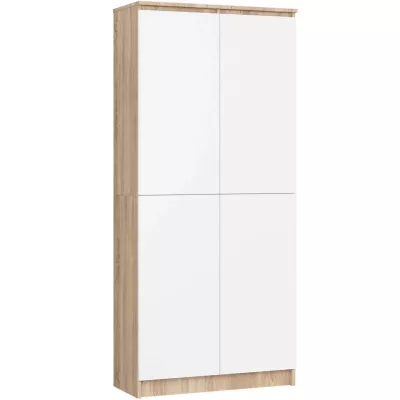 Policová skříň 80 cm VALESTRA - dub sonoma / bílá
