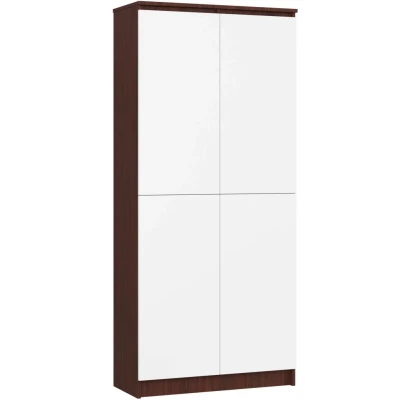 Policová skříň 80 cm VALESTRA - wenge / bílá