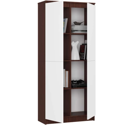 Policová skříň 80 cm VALESTRA - wenge / bílá