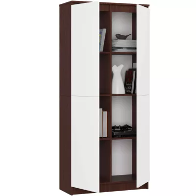 Policová skříň 80 cm VALESTRA - wenge / bílá