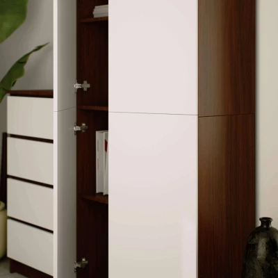 Policová skříň 80 cm VALESTRA - wenge / bílá