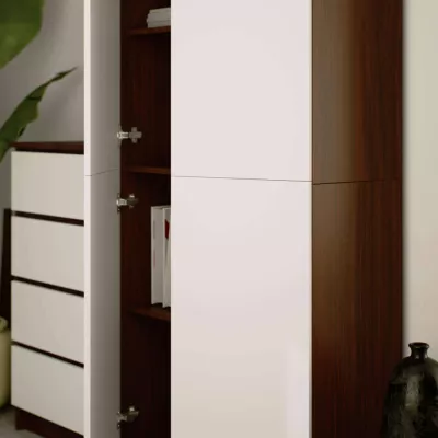 Policová skříň 80 cm VALESTRA - wenge / bílá