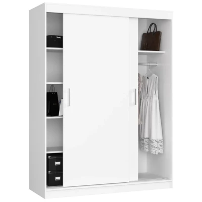 Prostorná šatní skříň 150 cm VALESTRA - bílá