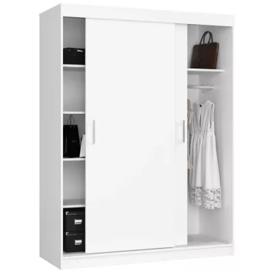 Prostorná šatní skříň 150 cm VALESTRA - bílá