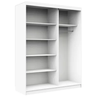 Prostorná šatní skříň 150 cm VALESTRA - bílá