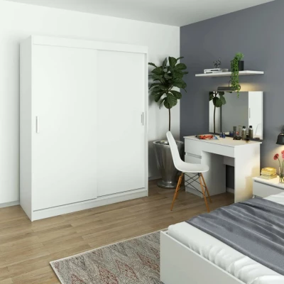 Prostorná šatní skříň 150 cm VALESTRA - bílá
