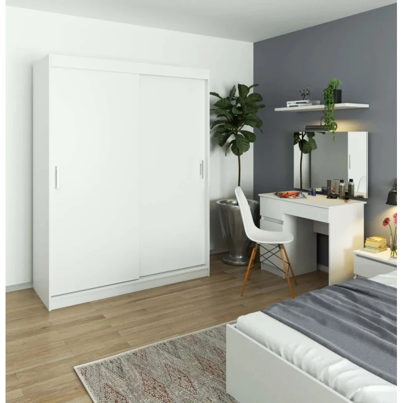 Prostorná šatní skříň 150 cm VALESTRA - bílá