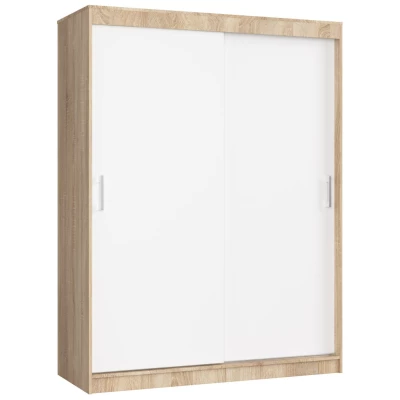 Prostorná šatní skříň 150 cm VALESTRA - dub sonoma / bílá