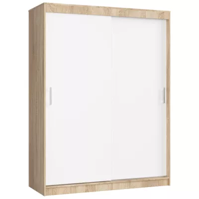 Prostorná šatní skříň 150 cm VALESTRA - dub sonoma / bílá