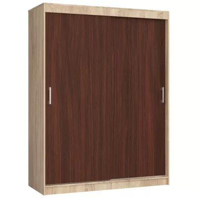 Prostorná šatní skříň 150 cm VALESTRA - dub sonoma / wenge