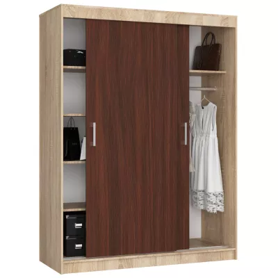 Prostorná šatní skříň 150 cm VALESTRA - dub sonoma / wenge