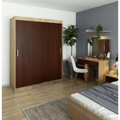 Prostorná šatní skříň 150 cm VALESTRA - dub sonoma / wenge
