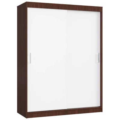 Prostorná šatní skříň 150 cm VALESTRA - wenge / bílá