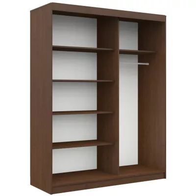 Prostorná šatní skříň 150 cm VALESTRA - wenge / bílá