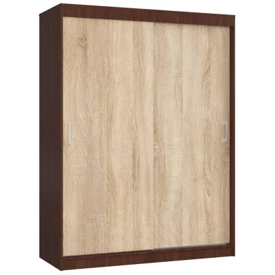 Prostorná šatní skříň 150 cm VALESTRA - wenge / dub sonoma