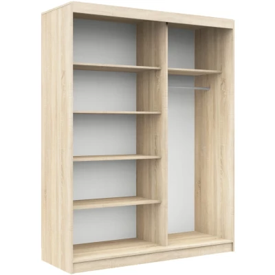 Prostorná šatní skříň 150 cm VALESTRA se zrcadly - dub sonoma