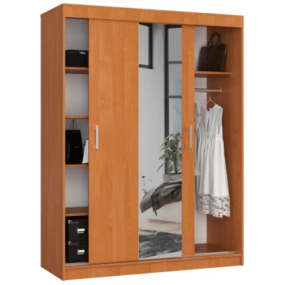 Prostorná šatní skříň 150 cm VALESTRA se zrcadly - olše