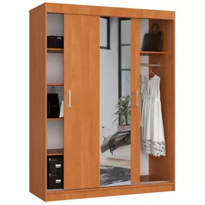 Prostorná šatní skříň 150 cm VALESTRA se zrcadly - olše