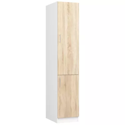 Potravinová skříň TRIVORA - šířka 40 cm, bílá / dub sonoma